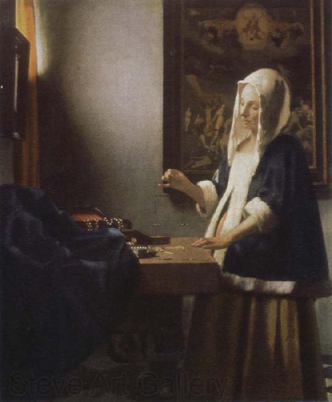 Jan Vermeer woman holding a balance Spain oil painting art